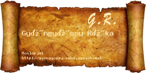 Gyöngyössy Réka névjegykártya